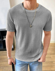 Waffle Knitted T-Shirt - Off White
