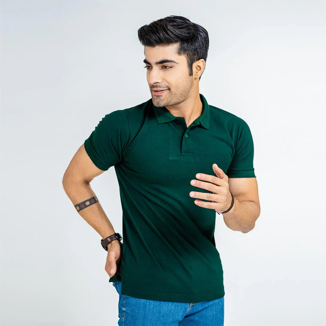 Classic Fit Jersey Colar - Basic T-Shirt - Maroon