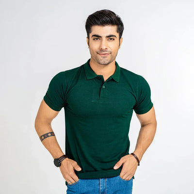 Classic Fit Jersey Colar - Basic T-Shirt - Maroon