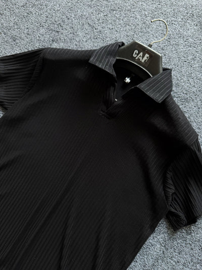 Black Striped - Cotton Old Money Shirt